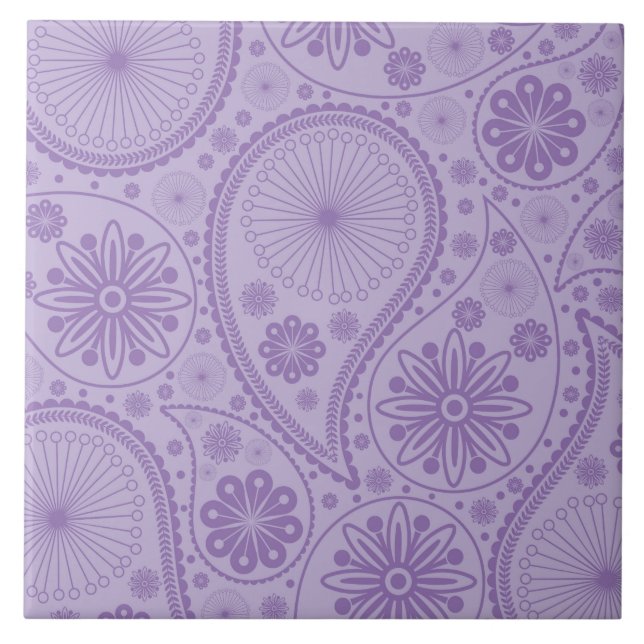 Purple paisley pattern tile (Front)