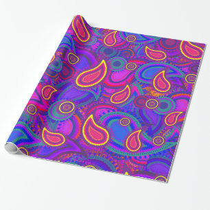 Purple Paisley Pattern Wrapping Paper