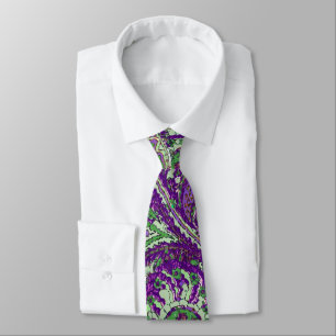 Purple Paisley Peacock Colors Wedding Tie