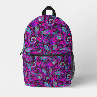Purple Paisley Printed Backpack