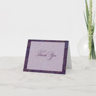 Purple Paisley Thank You Note Card