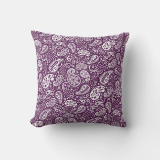 "purple paisley throw pillow" cushion