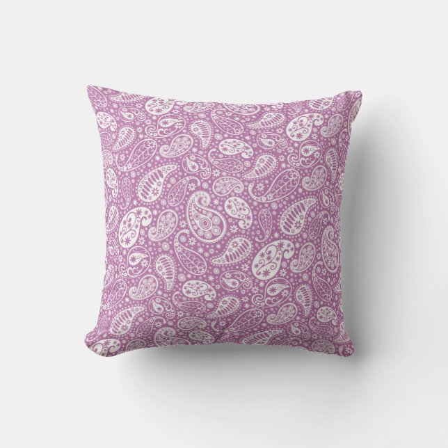"purple paisley throw pillow" cushion (Front)