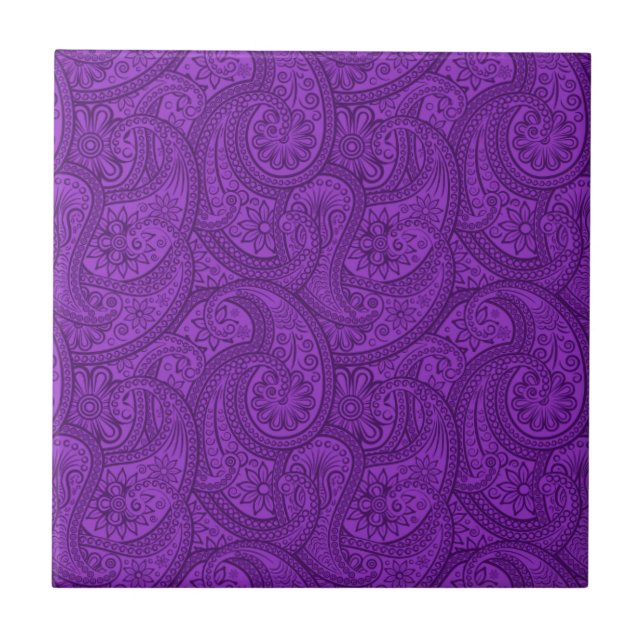 Purple Paisley Tile (Front)