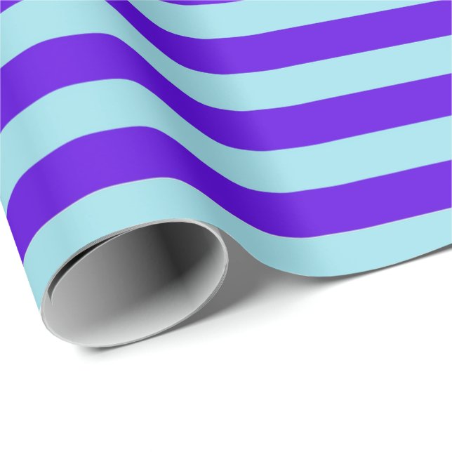 Purple & pale blue striped wrapping paper (Roll Corner)