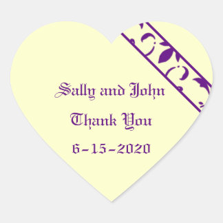 Purple, Pale Yellow, Favour Sticker