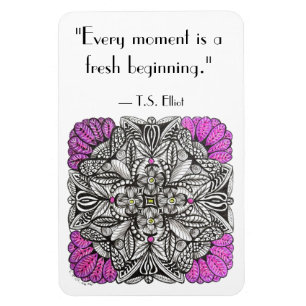 Purple Palm Frond Doodle with Quote Magnet