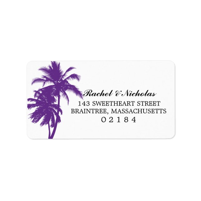 Purple Palm Tree | Address Label (Front)