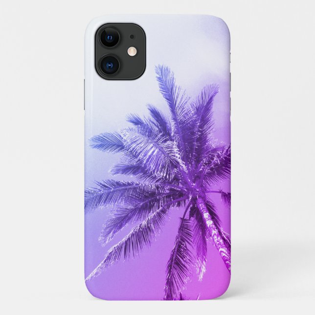 Purple Palm Tree Case-Mate iPhone Case (Back)