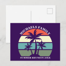 Purple Palm Tree Custom Sunset Beach Party