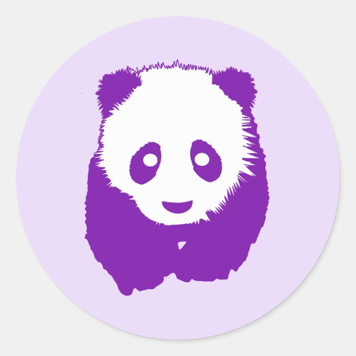 Purple Panda Classic Round Sticker | Zazzle.co.uk