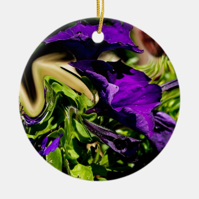 Purple Panic Ceramic Tree Decoration (Front)