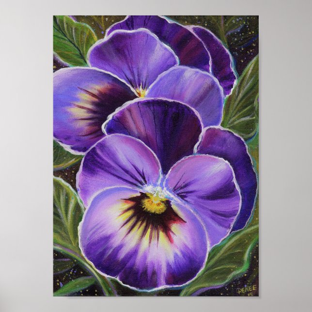 Purple pansies art print poster by Renee Lavoie (Front)