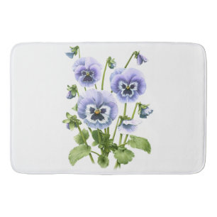 Purple Pansies Bath Mat