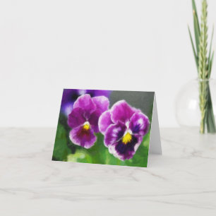 Purple pansies card