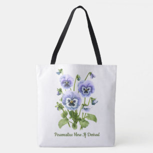 Purple Pansies Customisable Tote Bag