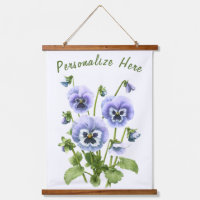 Purple Pansies Floral Botanical Art Personalised