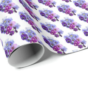 Designer Flower Wrapping Paper - Pansy - FREE UK DELIVERY