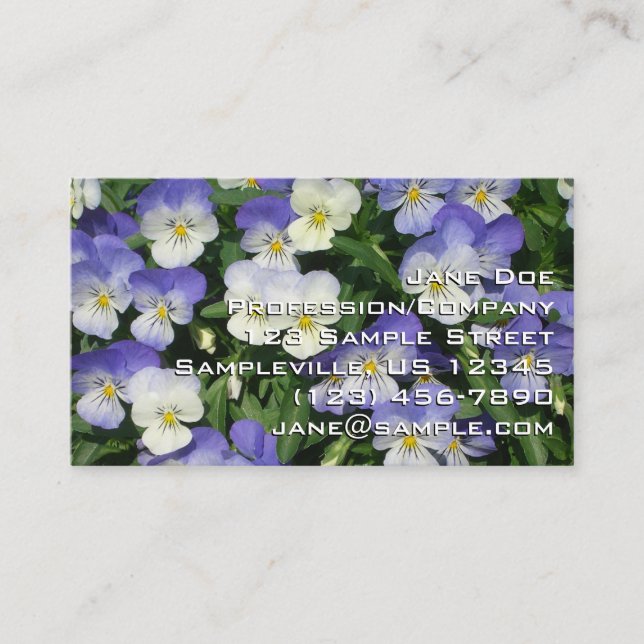 Purple Pansies Garden Floral Business Card (Front)
