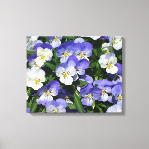 Purple Pansies Garden Floral Canvas Print
