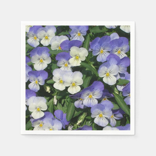 Purple Pansies Garden Floral Napkin (Front)