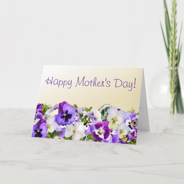 Purple Pansies Mother's Day Card (Front)