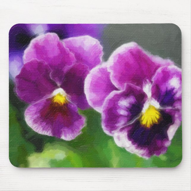 Purple pansies mouse mat (Front)