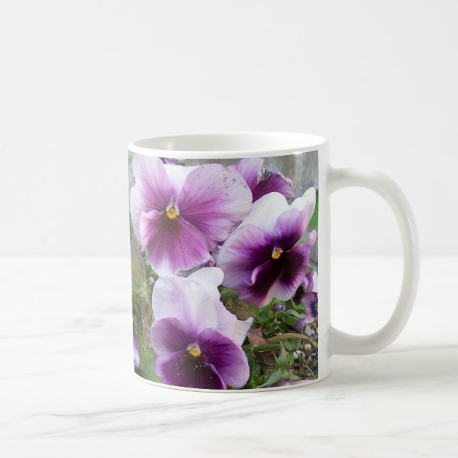 Purple Pansies Mug (Right)