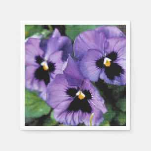 Purple Pansies Napkin
