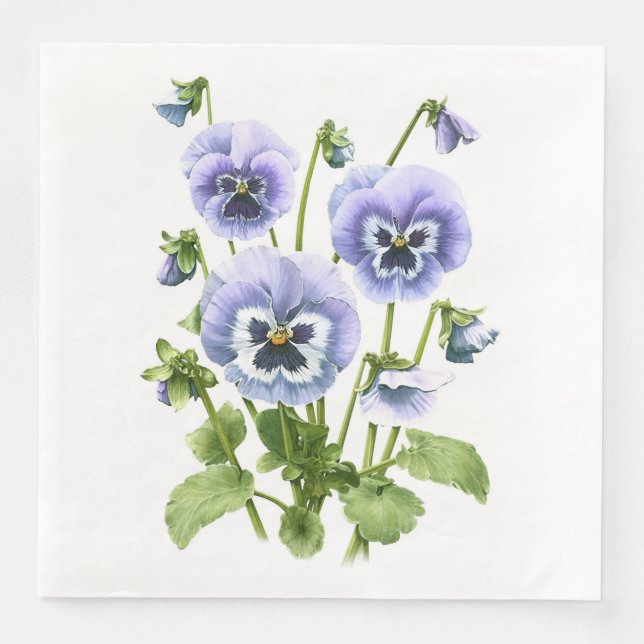 Purple Pansies Napkin (Front)