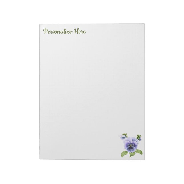 Purple Pansies Notepad (Rotated)