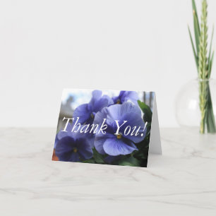 Purple Pansies Photo Thank You Card