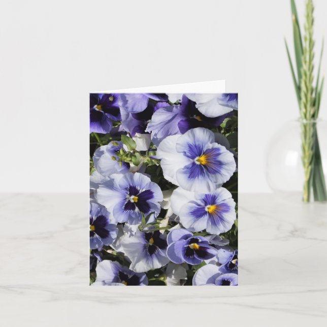 Purple Pansies Thank You Card (Front)