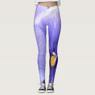 Purple Pansies with Yellow Centre Floral, Photo 21 Leggings