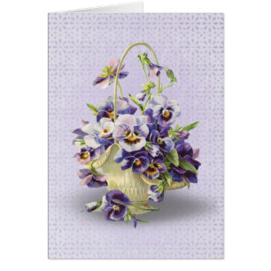 purple pansy basket