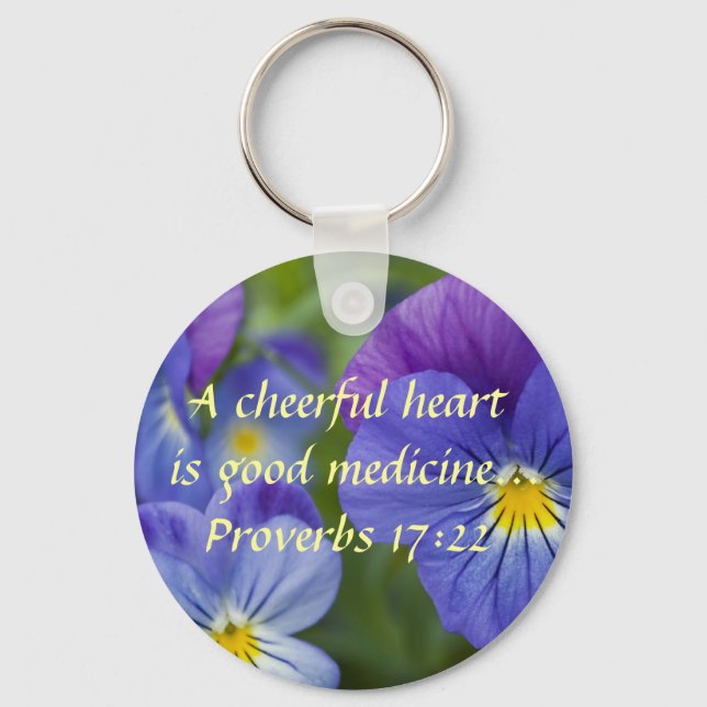 Purple Pansy - Cheerfulness Key Ring (Front)