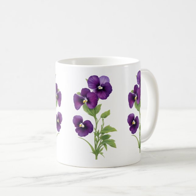 Purple Pansy Coffee Mug (Front Right)