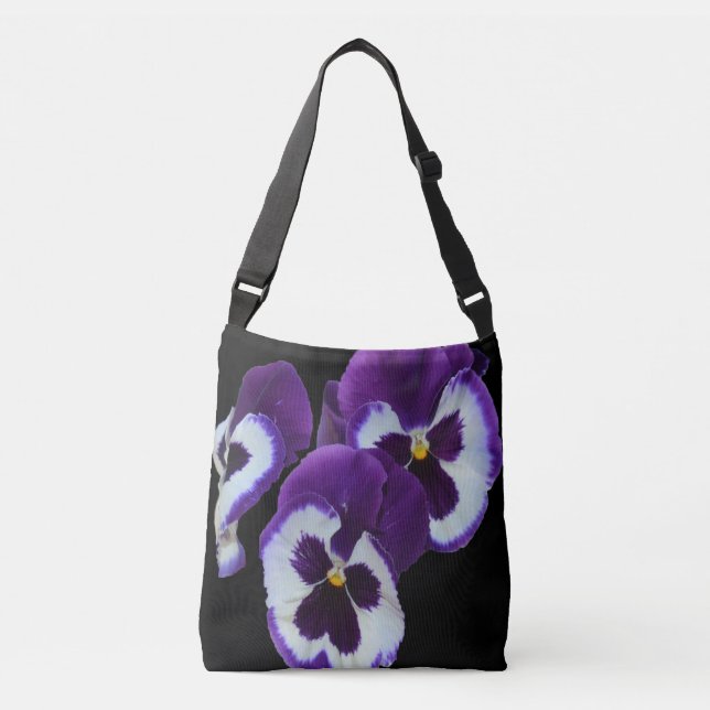Purple Pansy Delicious, Crossbody Bag (Front)