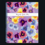 Purple Pansy Elegant Flower Garden Spiral Notebook<br><div class="desc">This elegant lavender gardening and landscaping notebook is hand-illustrated and unique and makes a beautiful gift for the gardener in your life -- for Easter, Mother's Day, or simply for spring. This is a garden planner that invites a flower gardener to dream big. Fill the journal's pages with dreams of...</div>