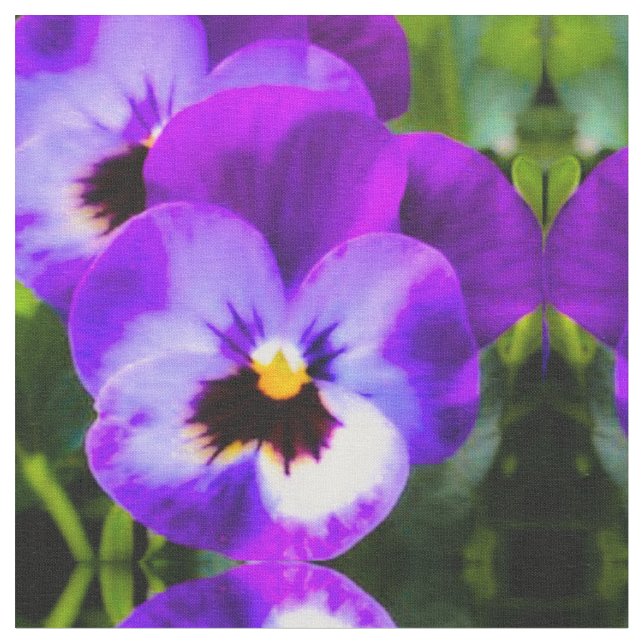 Purple Pansy Fabric (Close Up)