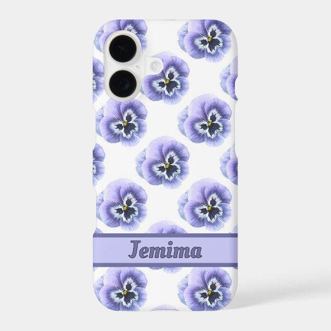 Purple Pansy Face Flower Pattern Personalised (Back)
