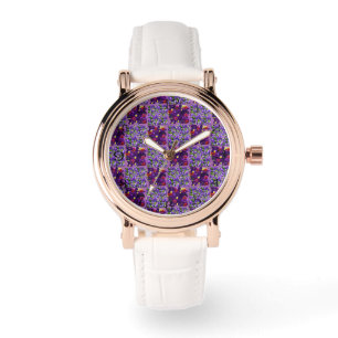 Purple Pansy Field And Typography, Watch