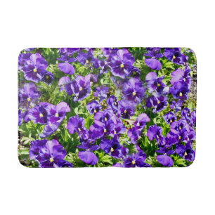Purple Pansy Field, Bath Mat