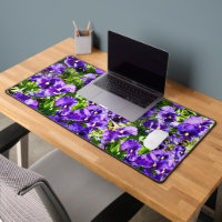 Purple Pansy Field, Desk Mat