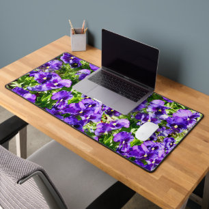 Purple Pansy Field, Desk Mat