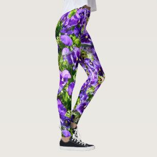 Purple Pansy Field, Leggings