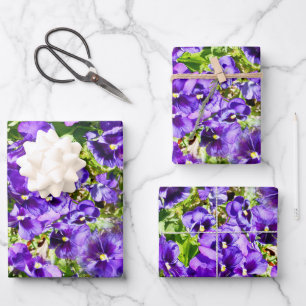 Purple Pansy Field, Wrapping Paper Sheet