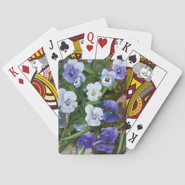 Purple Pansy Floral Playing Cards (Back)