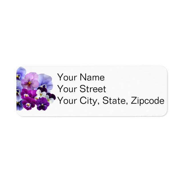 Purple Pansy Floral Return Address   (Front)