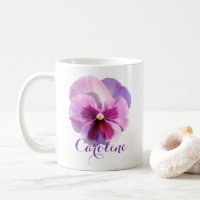 Purple Pansy Flower Custom Name